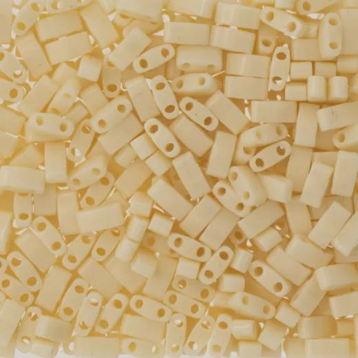 Opaque Ivory Miyuki Half TILA Beads, Colour 0491, 5.2g appx.