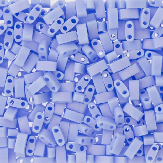 Opaque Light Periwinkle Matted AB Miyuki Half TILA Beads, Colour 0494FR, 5.2g appx. Opaque Light Periwinkle Matted AB Miyuki Half TILA Beads, Colour 0494FR, 5.2g appx.
