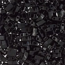 Black Opaque Half Tila Beads, colour 0401, 5.2gm approx.