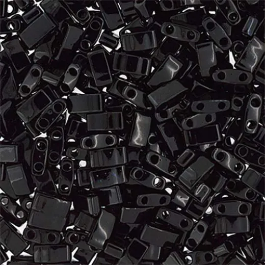 Black Opaque Half Tila Beads, colour 0401, 5.2gm approx. Black Opaque Half Tila Beads, colour 0401, 5.2gm approx.