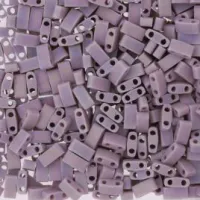 Matte Opaque Mauve AB Miyuki Half Tila Beads, colour 0410FR, 5.2gm bag