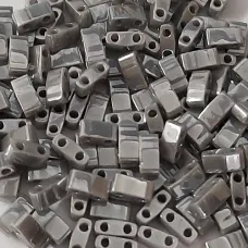 Opaque Grey Luster Miyuki Half TILA Beads, Colour 0443, 5.2g appx.