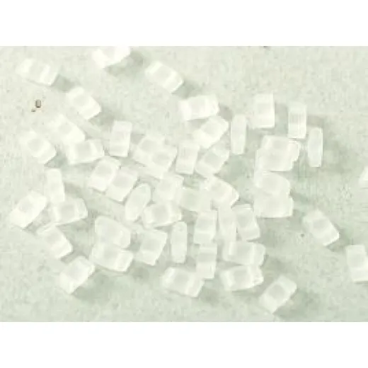 Matte Transparent Half Tila Beads, 5.2gm approx. - 0131F Matte Transparent Half Tila Beads, 5.2gm approx. - 0131F