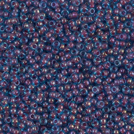Magenta Lined Aqua Luster Miyuki Size 8/0 seed beads, Colour 0346, 22gm Magenta Lined Aqua Luster Miyuki Size 8/0 seed beads, Colour 0346, 22gm
