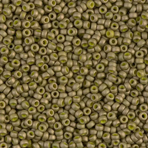 Golden Olive Matte Luster, Colour 2032, Miyuki 11/0, **10g approx.** Golden Olive Matte Luster, Colour 2032, Miyuki 11/0, **10g approx.**