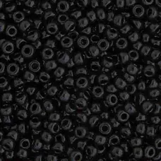 Miyuki Size 15 Seed Beads, Black Opaque, Colour 401, 8.2gr Approx. 