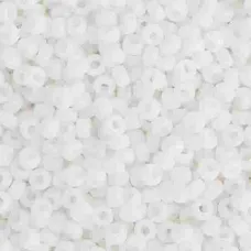 Chalk White Opaque Matte Miyuki 15/0 Seed Beads, 100g, Colour 0402F