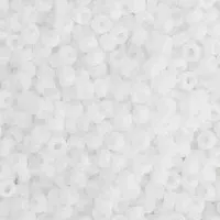 Chalk White Opaque Matte  Colour -0402F Miyuki 15/0 Seed Beads, 8.2g approx.