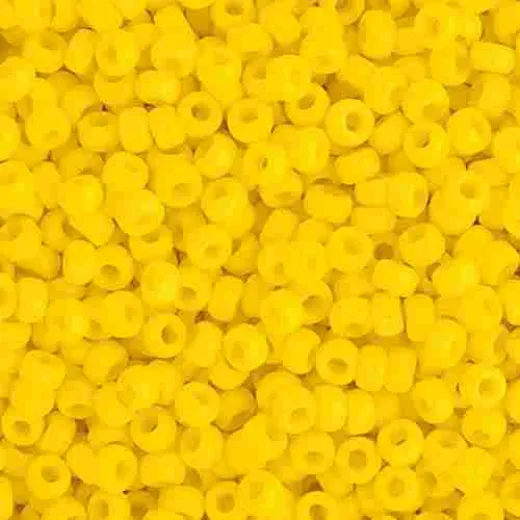 Yellow Opaque Colour -0404 Miyuki 15/0 Seed Beads, 8.2gm apprx. Yellow Opaque Colour -0404 Miyuki 15/0 Seed Beads, 8.2gm apprx.