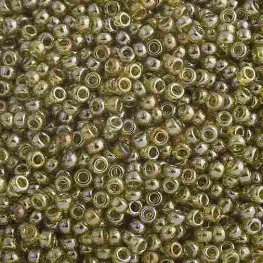 Transparent Golden Olive Luster Miyuki 15/0 Seed Beads, 100g, Colour 1889 Transparent Golden Olive Luster Miyuki 15/0 Seed Beads, 100g, Colour 1889