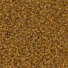 Topaz AB Lined Miyuki 15/0 Seed Beads, 8.2g approx., colour 2196