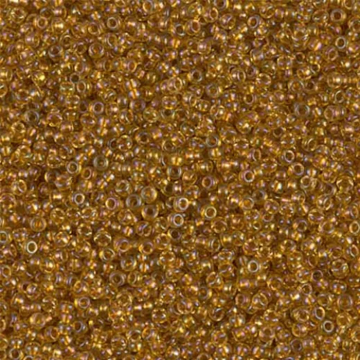 Topaz AB Lined Miyuki 15/0 Seed Beads, 8.2g approx., colour 2196