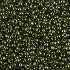 Olive Metallic Miyuki Size 8/0 seed beads, Colour  459, 22gm