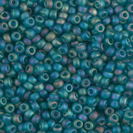 Matte Transparent Teal AB Miyuki Size 8/0 seed beads, Colour 2405FR, 22gm Matte Transparent Teal AB Miyuki Size 8/0 seed beads, Colour 2405FR, 22gm