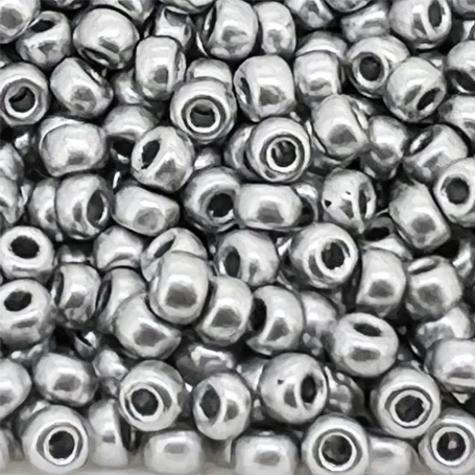 Aluminium Silver Miyuki 8/0 Beads Colour 4587, 10gms approx. Aluminium Silver Miyuki 8/0 Beads Colour 4587, 10gms approx.
