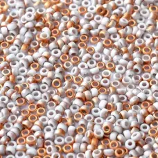 Chalk White Sunset Matted, Miyuki 11/0 Union Seed Beads, Colour 55066, Approx. 2...