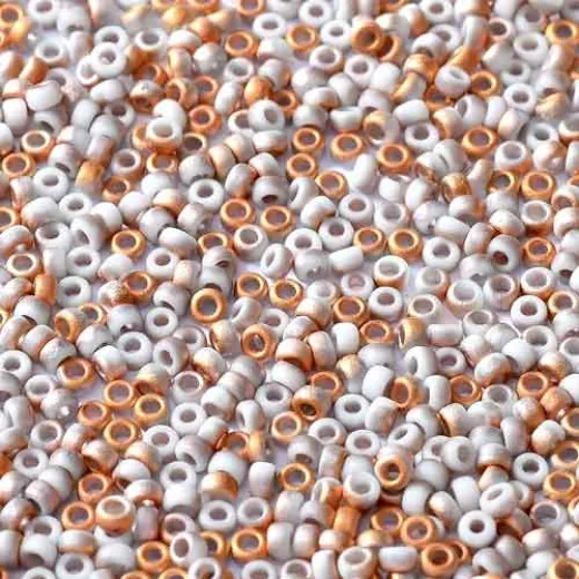 Chalk White Sunset Matted, Miyuki 11/0 Union Seed Beads, Colour 55066, Approx. 22g Chalk White Sunset Matted, Miyuki 11/0 Union Seed Beads, Colour 55066, Approx. 22g