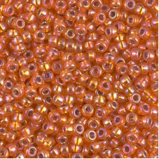 Silver Lined Orange AB Miyuki Size 8/0 seed beads, Colour  1008, 22gm