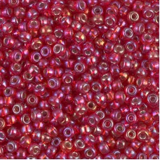 Silver Lined Flame Red AB Miyuki Size 8/0 seed beads, Colour  1010, 22gm