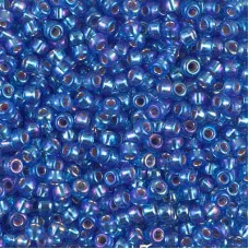 Silver Lined Sapphire AB Miyuki Size 8/0 seed beads, Colour  1019, 22gm