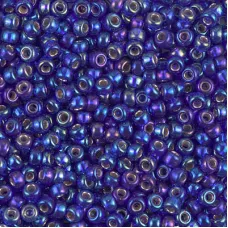 Silver Lined Cobalt AB Miyuki Size 8/0 seed beads, Colour  1020, 22gm