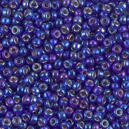 Silver Lined Cobalt AB Miyuki Size 8/0 seed beads, Colour  1020, 22gm
