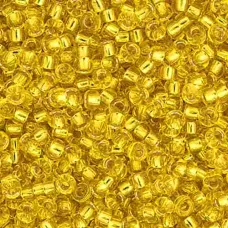 Gold Silver Lined Miyuki Size 15 Seed Beads, Colour 0003, 8.2gm Approx.