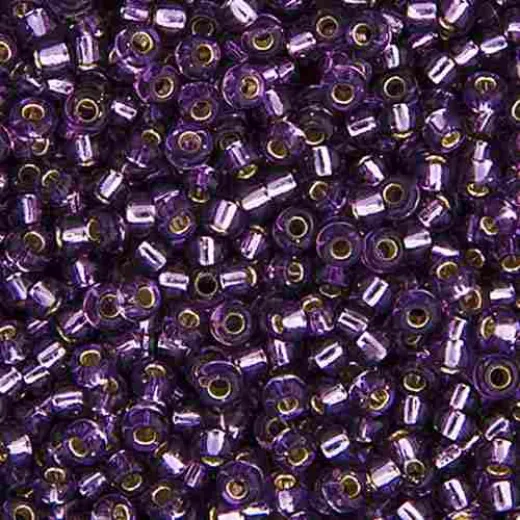 Amethyst Silver Lined Miyuki 15/0 Seed Beads, 100g, Colour 0024 Amethyst Silver Lined Miyuki 15/0 Seed Beads, 100g, Colour 0024