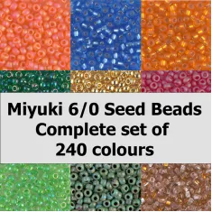 Complete set of Miyuki Size 6/0 Seed Beads - 240 colours