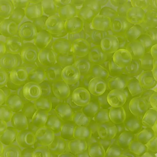 Transparent Matte Chartreuse , Colour 0143F Miyuki 6/0 Seed Beads, 20g approx. Transparent Matte Chartreuse , Colour 0143F Miyuki 6/0 Seed Beads, 20g approx.