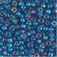 Silver Lined Capri Blue AB Miyuki size 6/0 Colour 1024, 20g approx.