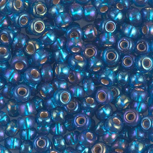Silver Lined Capri Blue AB Miyuki size 6/0 Colour 1024, 20g approx.