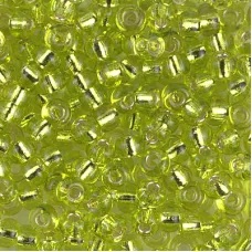 Chartreuse Silver Lined, Colour 0143S Miyuki 6/0 Seed Beads, 20g approx.