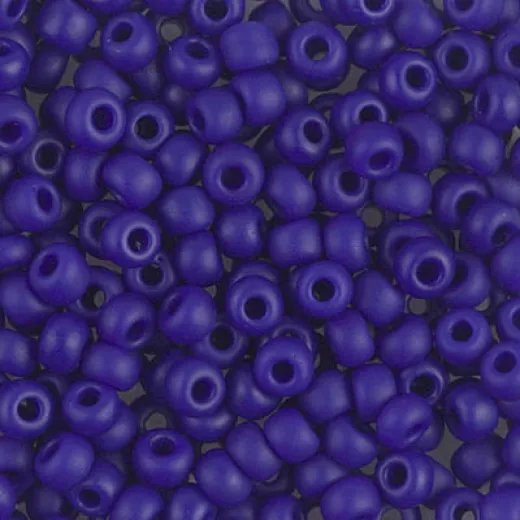 Matte Cobalt Blue Miyuki size 6/0 Colour 0414F, 20g approx.