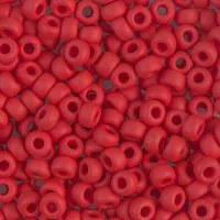 Matte Red Opaque Miyuki size 6/0 Colour  0408F, 20g approx.