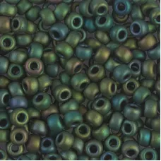 Matte Metallic Dark Green Iris Miyuki size 6/0 Colour  2066, 20g approx.
