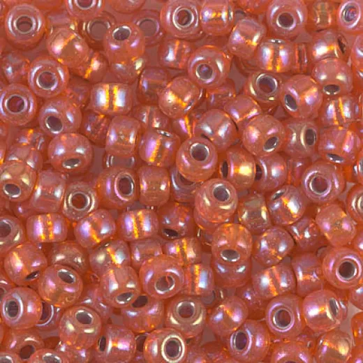 Silver Lined Orange AB Miyuki size 6/0 Colou 1008, 20g