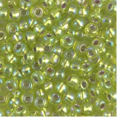 Silver Lined Chartreuse AB Miyuki size 6/0 Colour 1014, 20g approx.