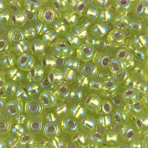Silver Lined Chartreuse AB Miyuki size 6/0 Colour 1014, 250g approx. Silver Lined Chartreuse AB Miyuki size 6/0 Colour 1014, 250g approx.