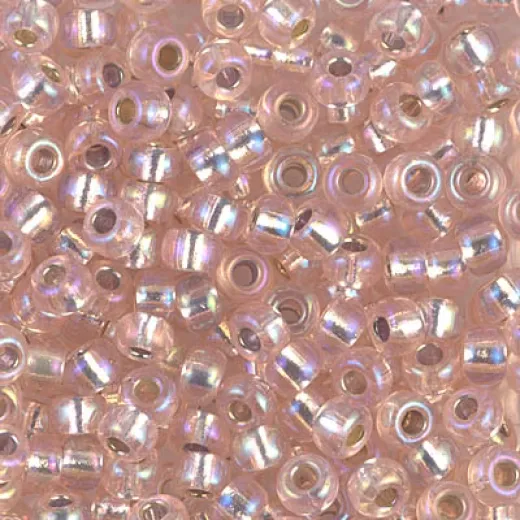 Silver Lined Light Blush AB Miyuki size 6/0 Colour 1023, 20g approx.