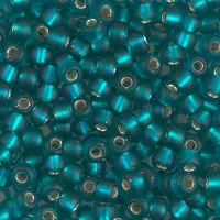 Matte Silver Lined Teal Miyuki size 6/0 Colour  2425F, 20g approx.