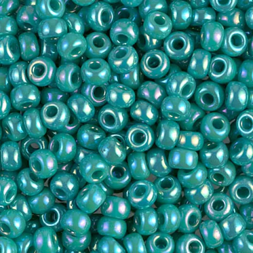 Turquoise Green Opaque AB Miyuki size 6/0 Colour  0412R, 20g approx.