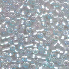 Pearlised Fancy Soft white Lined AB Miyuki 6/0 Seed Beads, 20g, Colour 3637