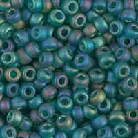 Matte Transparent Emerald AB Miyuki size 8/0 Colour 0147FR, 22g approx. Matte Transparent Emerald AB Miyuki size 8/0 Colour 0147FR, 22g approx.