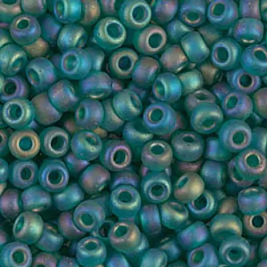 Matte Transparent Emerald AB Miyuki size 8/0 Colour 0147FR, 22g approx. Matte Transparent Emerald AB Miyuki size 8/0 Colour 0147FR, 22g approx.