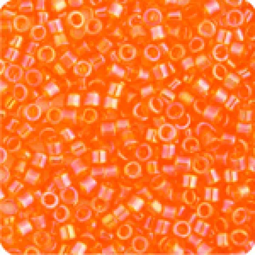 DBM0151 Light Orange Transparent AB, Size 10/0 Miyuki Delica Beads, Colour code -151 - 50g Bag DBM0151 Light Orange Transparent AB, Size 10/0 Miyuki Delica Beads, Colour code -151 - 50g Bag