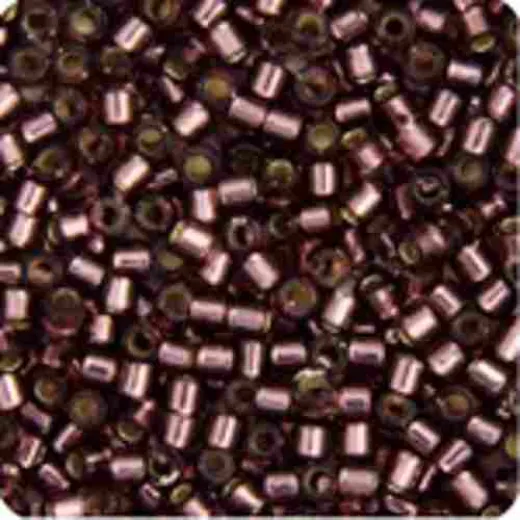 DBM1204 Mauve Silver Lined, Size 10/0 Miyuki Delica Beads, Colour 1204 - Approx. 5.2g DBM1204 Mauve Silver Lined, Size 10/0 Miyuki Delica Beads, Colour 1204 - Approx. 5.2g