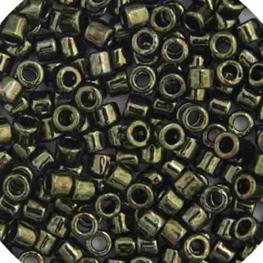 DBM0011 Olive Metallic, Size 10/0 Miyuki Delica Beads, Colour code -11 - Approx. 5.2g DBM0011 Olive Metallic, Size 10/0 Miyuki Delica Beads, Colour code -11 - Approx. 5.2g