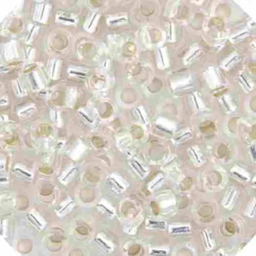 DBM0041 Crystal Silver Lined, Size 10/0 Miyuki Delica Beads, Colour code -41 - Approx. 5.2g DBM0041 Crystal Silver Lined, Size 10/0 Miyuki Delica Beads, Colour code -41 - Approx. 5.2g
