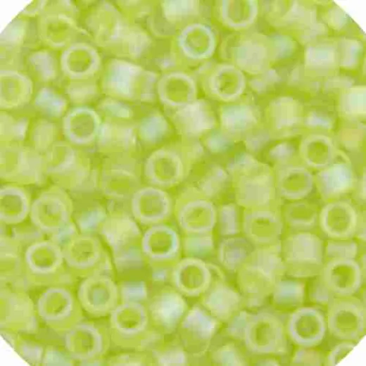 DBM0860 Chartreuse Transparent AB Matte, Size 10/0 Miyuki Delica Beads, Colour 860 - Approx. 50g DBM0860 Chartreuse Transparent AB Matte, Size 10/0 Miyuki Delica Beads, Colour 860 - Approx. 50g